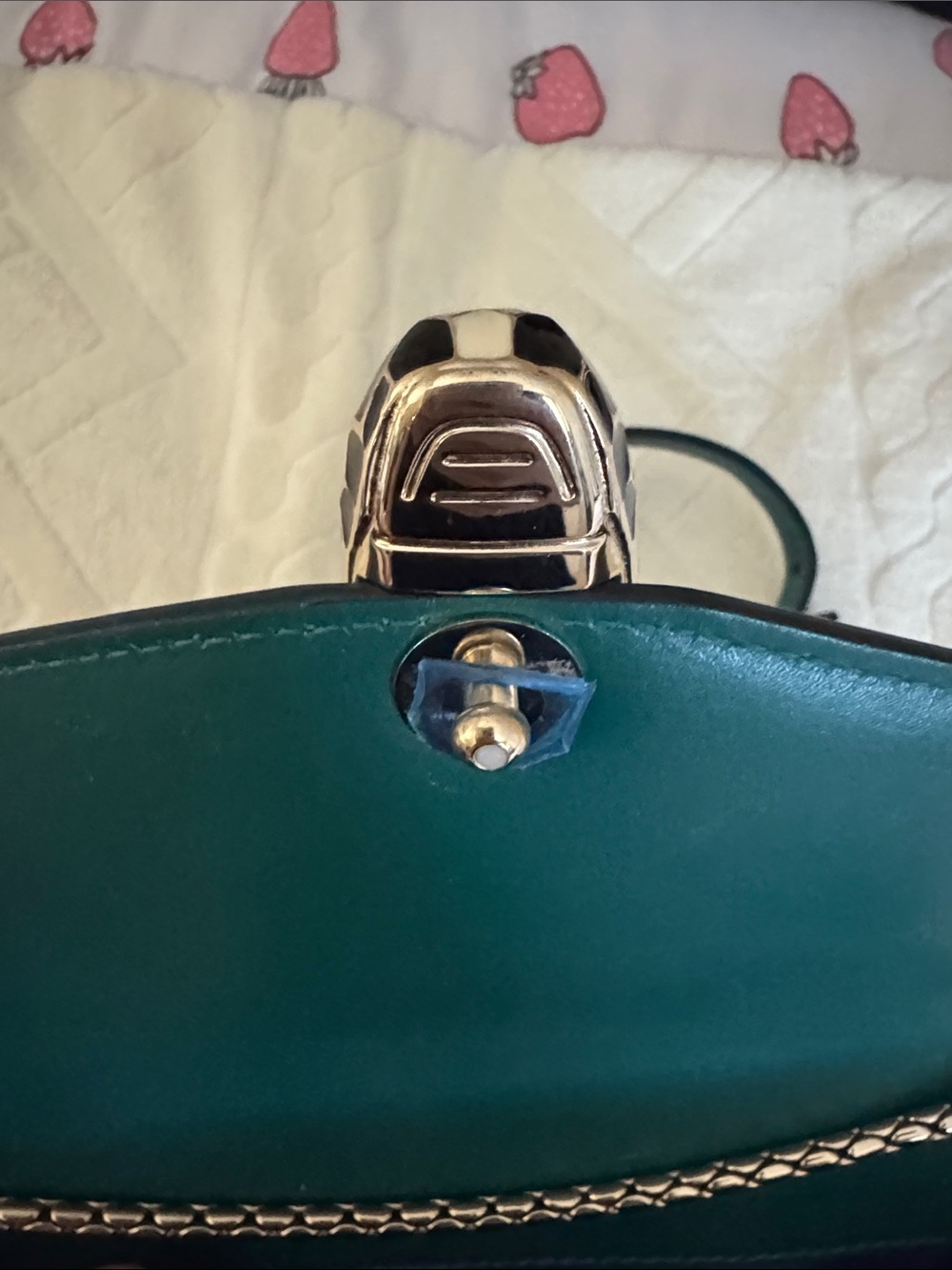 Bulgari Teal Crossbody Bag with Snake-Head Clasp - Picture 5 of 6